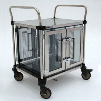 Stainless steel desicarts are an optional feature that offers a steel frame with a SDPVC two chamber desiccator  |  4001-91B displayed