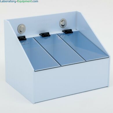 Wall-mounted polypropylene dispenser with static-dissipative PVC lids  |  4952-03 displayed