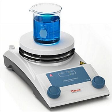 Ideal for standard, non-critical processes, analog RT2 Basic Stirring Hot Plate features a 140 mm top, built-in temperature shut-off and hot top warning  |  3618-25 displayed