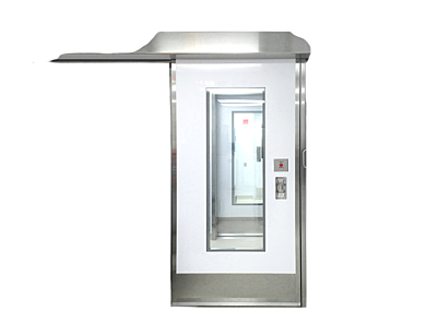 Single sliding fiberglass cleanroom door with seamless FRP panel and stainless track system  |  1999-56 displayed