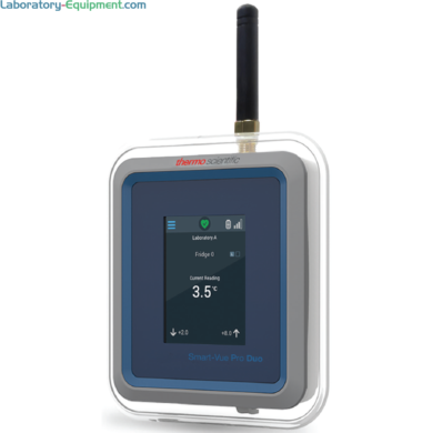 915MHz Smart-Vue Pro Duo Remote Monitoring System by Thermo Fisher Scientific with two sensor channels monitors multiple equipment simultaneously; SVPHWRMOD012  |  1620-97 displayed