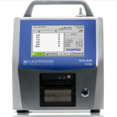 ISO compliant model with a 0.5 - 25.0 μm size range, a 1.0 CFM (28.3 LPM) flow rate and an Extreme Life Laser Diode; monitors ISO class 1-8 cleanrooms | 1510-43 displayed