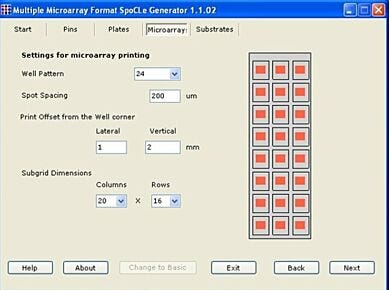 Users can create custom scripts for microarray and microplate printing  |  3031-13 displayed