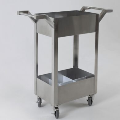Stainless steel chemical transport cart, dual handle design, removable polypropylene inserts, fits 12 one-gallon jugs (6 on top, 6 on bottom) | 3401-05 displayed