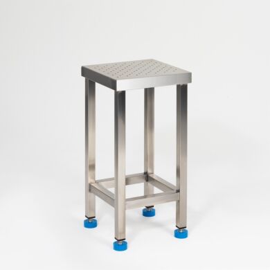 Electropolished stainless steel square stool ideal for sterile cleanroom applications  |  2804-60A displayed
