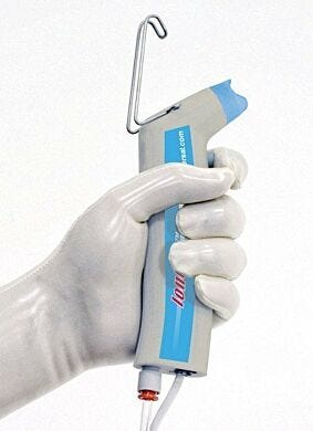 Provides a burst of clean air or nitrogen to dislodge and remove particles held by static attraction  |  2005-55 displayed