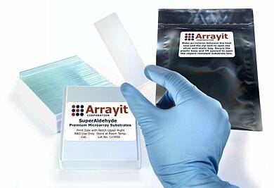 All substrate slides are compatible with a variety of Arrayit instruments, tools and consummables  |  3031-54 displayed