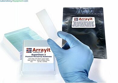 All substrate slides are compatible with a variety of Arrayit instruments, tools and consummables  |  3031-44 displayed