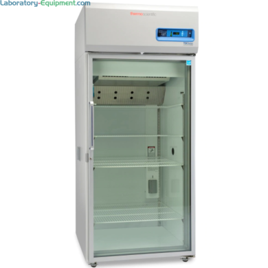 29.2 cu. ft. glass door chromatography refrigerator with a 3°C to 7°C temperature range and auto defrost; GMP Clean Room Class A / ISO 6 (ISO EN 14644-1) compat  |  1620-94 displayed
