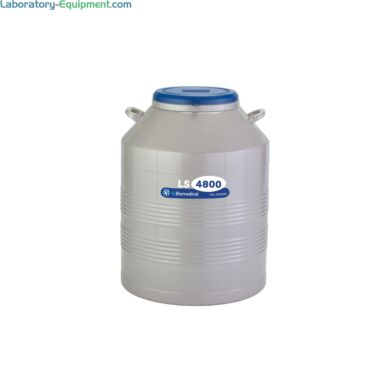 TW LS4800 Cryogenic Refrigerator has a 130L liquid or vapor LN2 capacity, an aluminum body with magniformed necktube; stores 4800 2ml vials  |  6900-12 displayed