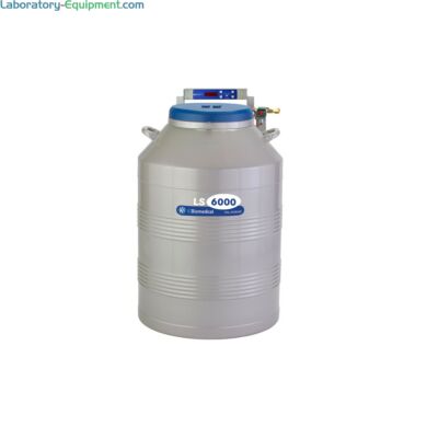TW LS6000 Cryogenic Refrigerator has a 165L liquid or vapor LN2 capacity, an aluminum body with magniformed necktube; stores 6000 2ml vials  |  6900-12 displayed