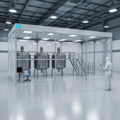 Contamination-controlled high bay cleanroom with extended vertical clearance for tall equipment and large systems  |  6604-PP-07 displayed