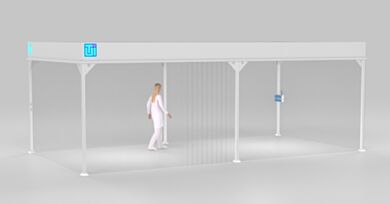 ValuLine® softwall modular cleanrooms make contamination control accessible and affordable, adapting to virtually any facility layout  |  6600-66A-VL-1224 displayed