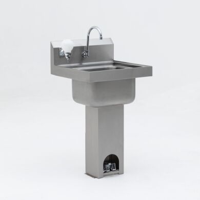 Stainless Steel Pedestal Foot Valve Sink   |  1372-90A displayed
