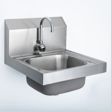 USP 797 compliant wall-mount sink with eye sensor for touchless operation in cleanroom environments | 1372-91A displayed