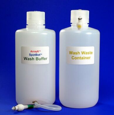 Wash Buffer Dispenser Bottle for SpotBot 3 Personal Microarray Systems, 1 liter capacity.  |  3031-25 displayed