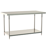 316 Stainless Steel TableWorx Tables with 304 SS Legs and Under Shelf by Metro