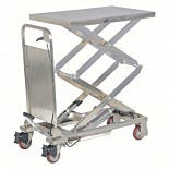 Vestil Mobile Scissor Lift Table, 304 Stainless Steel, 27.5