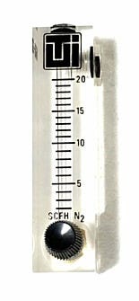 Flowmeter; Dry Gas, 2-20 SCFH, 2'' Scale, Brass Valve, w/TUI logo, for 4- to 10-Chamber Desiccators