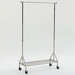 Garment Rack; Adjustable Free Standing Single Rack, 304 or 316 SS, Cylindrical Tube, 64