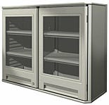 Lab Cabinet; Wall-Mounted Polymer with Clear Doors