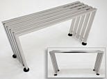 Gowning Bench; 304 Stainless Steel, Recessed-Base Slats, 36