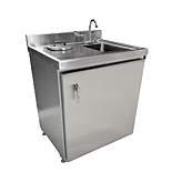 Sink and Waste Cabinet; Stainless Steel, 30.5