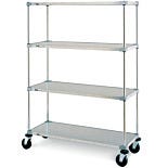 Metro Super Erecta Shelf® Stem Caster Carts - Solid Shelves