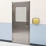 Pre-Hung Manual Swing doors, BioSafe®, CleanSeam™ 316L Stainless Steel