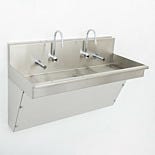 Wall-Mount Sink, BioSafe®, ADA Compliant, 2 Faucets, 304 Stainless Steel, Chrome Finish Faucets, 48