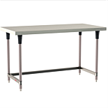 Standard 304 Stainless Steel TableWorx Workstations with Metroseal Legs and 3-Sided Frame by Metro