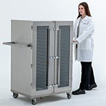 Desiccator Carts, Double Door, Stainless Steel with Tempered Glass Viewing Windows