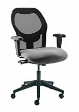 Chair; Lab, Vinyl, Gray, Polished Aluminum, 17