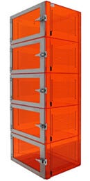 Desiccator; Adjust-A-Shelf™, Amber Acrylic, 5 Chambers, 24