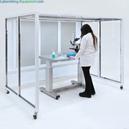 Hood; Hardwall Portable CleanBooth; Horizontal Airflow; 4 FFUs, ISO 7, Acrylic, 106