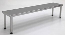 BioSafe® Gowning Bench; 304 Stainless Steel, Solid Top, 84