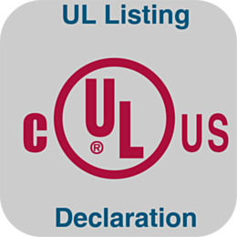 UL Listing Declaration for Desiccator, Storage Cabinets, Gloveboxes