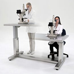Work Station; BioSafe® ErgoHeight®, 304 or 316 SS, Perforated Top, 36