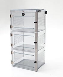 Desiccator; ValuLine® ES™, Static Dissipative PVC, 3 Chambers, 19.125