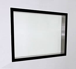 BioSafe® Cleanroom Window; Frameless, Double Pane, Tempered Glass