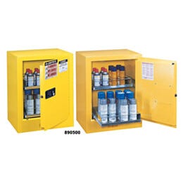 Justrite Sure-Grip Ex Benchtop Flammable Safety Cabinet Manual Single Door, Double-Walled Steel, 21