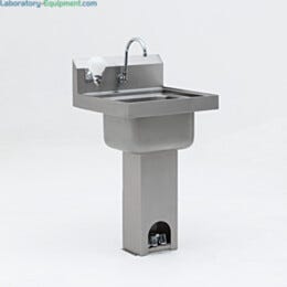 ValuLine® Pedestal Sink; USP 797, 304 Stainless Steel, Foot Pedal, 16