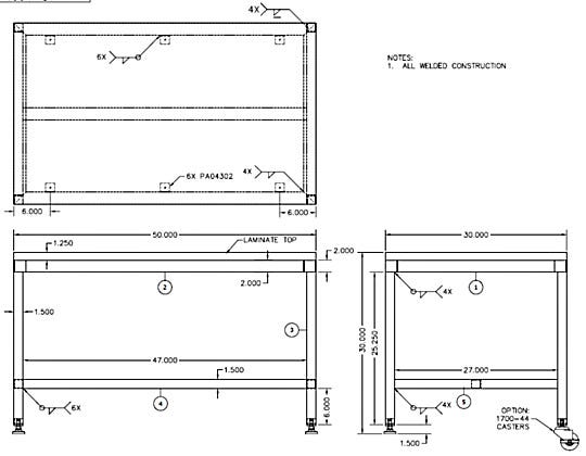 Stand; Support, Powder-Coated Steel, for 30''D Pharmaceutical Glove Box | 1694-81 displayed
