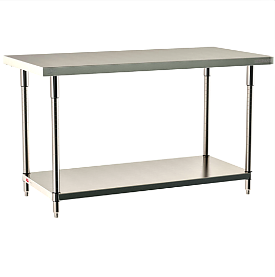 All 304 Stainless Steel TableWorx Work Tables with an Under Shelf by Metro for lab, electronics, pharma and science applications; size and mobile options | 1545-PP-01 displayed