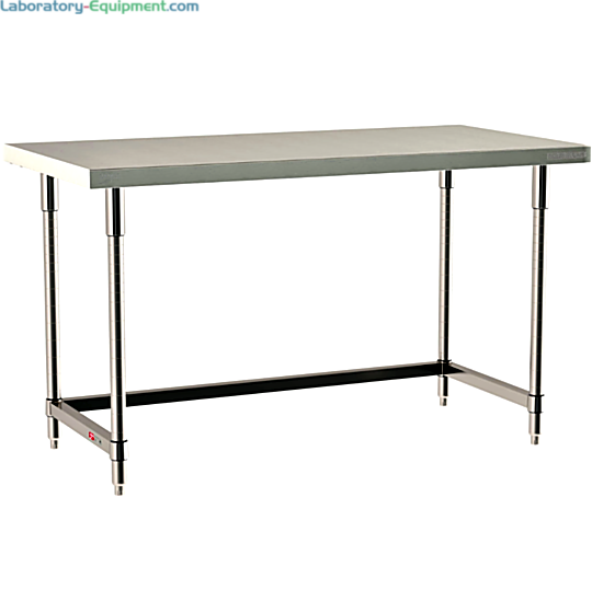 316 Stainless Steel TableWorx Work Tables with 304 SS Legs and 3-Sided Frame by Metro ideal in cleanrooms and biopharma applications; various sizes available | 1543-PP-05 displayed