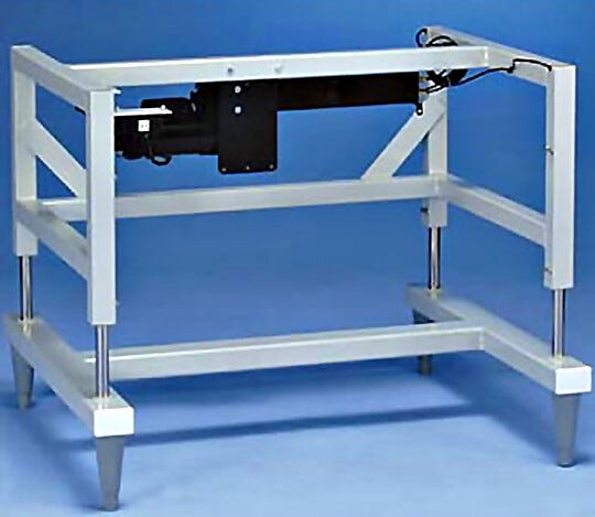 Epoxy Coated Steel Electric Hydraulic Stand shows Rear crossbar supports for durability  |  3646-92 displayed