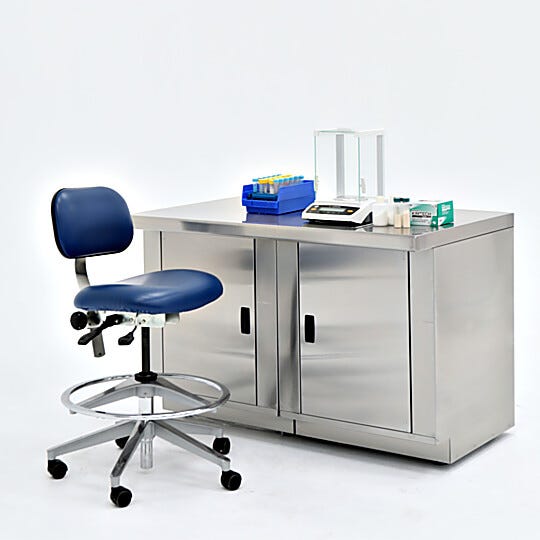 Stainless steel base cabinet for cleanroom or laboratory use; 48" wide, 2 doors | 1725-03 displayed