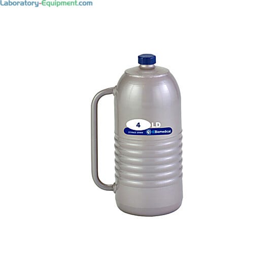 TW 4LDB Dewar by IC Biomedical with 4-liter LN2 capacity and a snap-on cap closure for secure sample storage and dispensing  |  6901-00 displayed