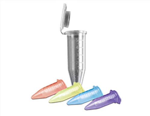 5mL Snap-Cap Polypropylene MacroTubes by MTC Bio available in a variety of colors for use with centrifuge rotors | 5705-PP-05 displayed