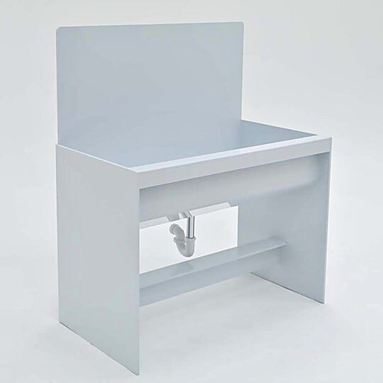 Acid resistant ValuLine® polypropylene wet cleaning station; 48"W x 24"D x 46"H with angled sink basin | 7019-48 displayed